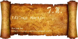 Tényi Martin névjegykártya
